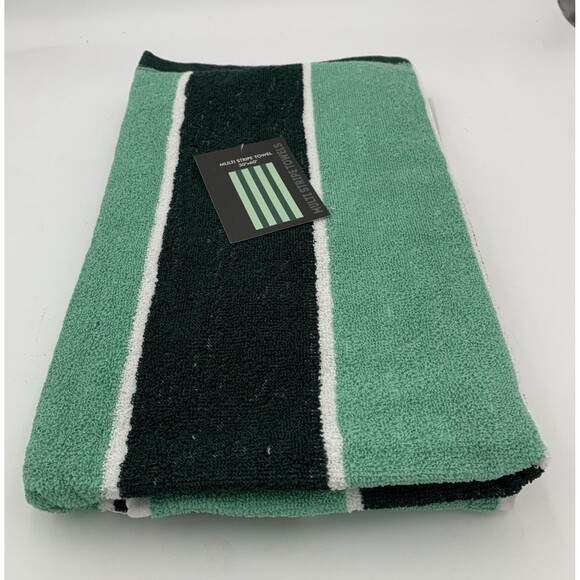ONE Large Beach Resort Pool Towels in multi Stripe towel 30 x 60 100% COTTON NEW - Picture 1 of 4